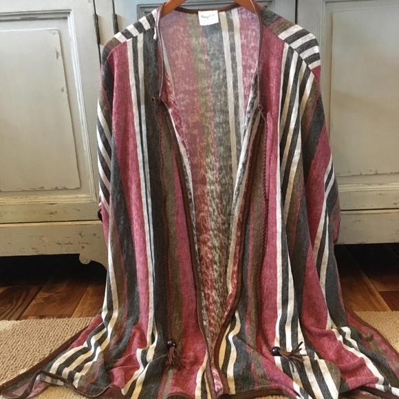 LAST ONE! Tassel Striped Kimono Duster Knit Jacket - Picture 3 of 8